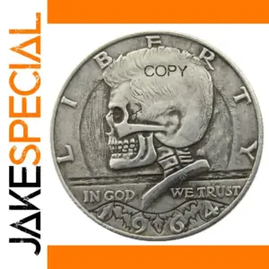 Vintage Skull Coin Replica with Patriotic & Gothic Design