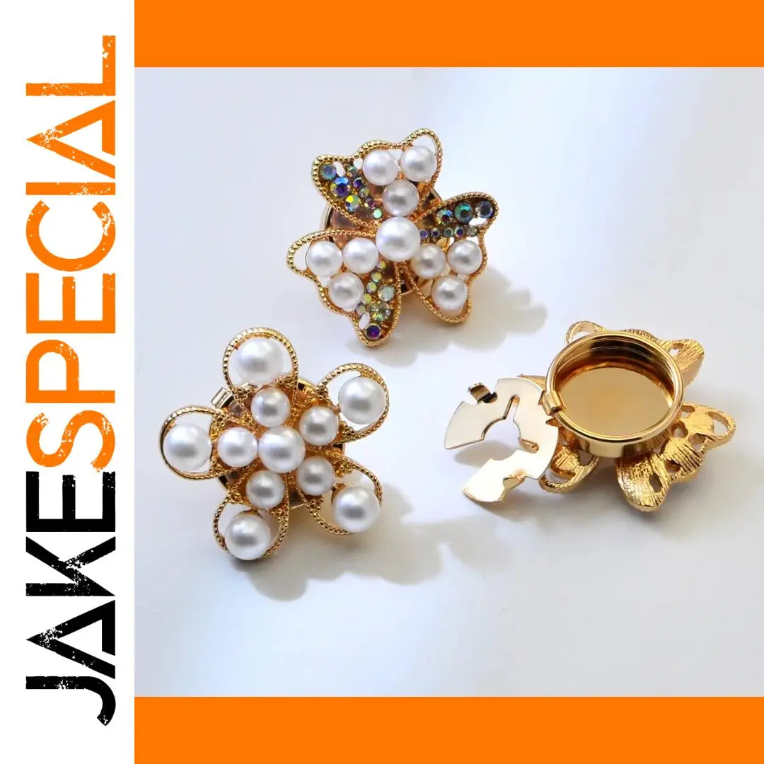 Vintage Pearl Rhinestone Flower Button for Jackets 1 Vintage Pearl Rhinestone Flower Button for Jackets