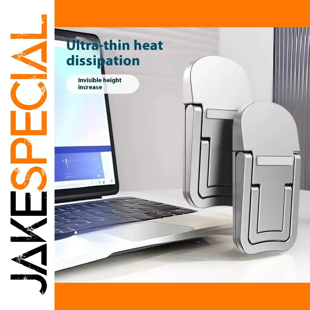 Adjustable Laptop Cooling Stands Set in Black and Silver 1 Adjustable Laptop Cooling Stands Set in Black and Silver