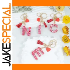 Colorful Initial Letter Keychain for Women