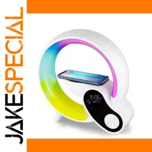 Modern White Bluetooth Alarm Clock with RGB Lights