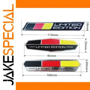 German Flag Aluminum Sticker - 11cm x 1.8cm