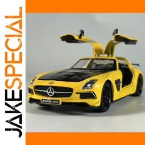 Vibrant Yellow Mercedes-Benz SLS Diecast Model
