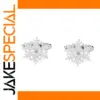 Elegant Silver Snowflake Cufflinks with Rhinestones