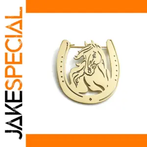 Western Horseshoe Brooch in Metallic Finish