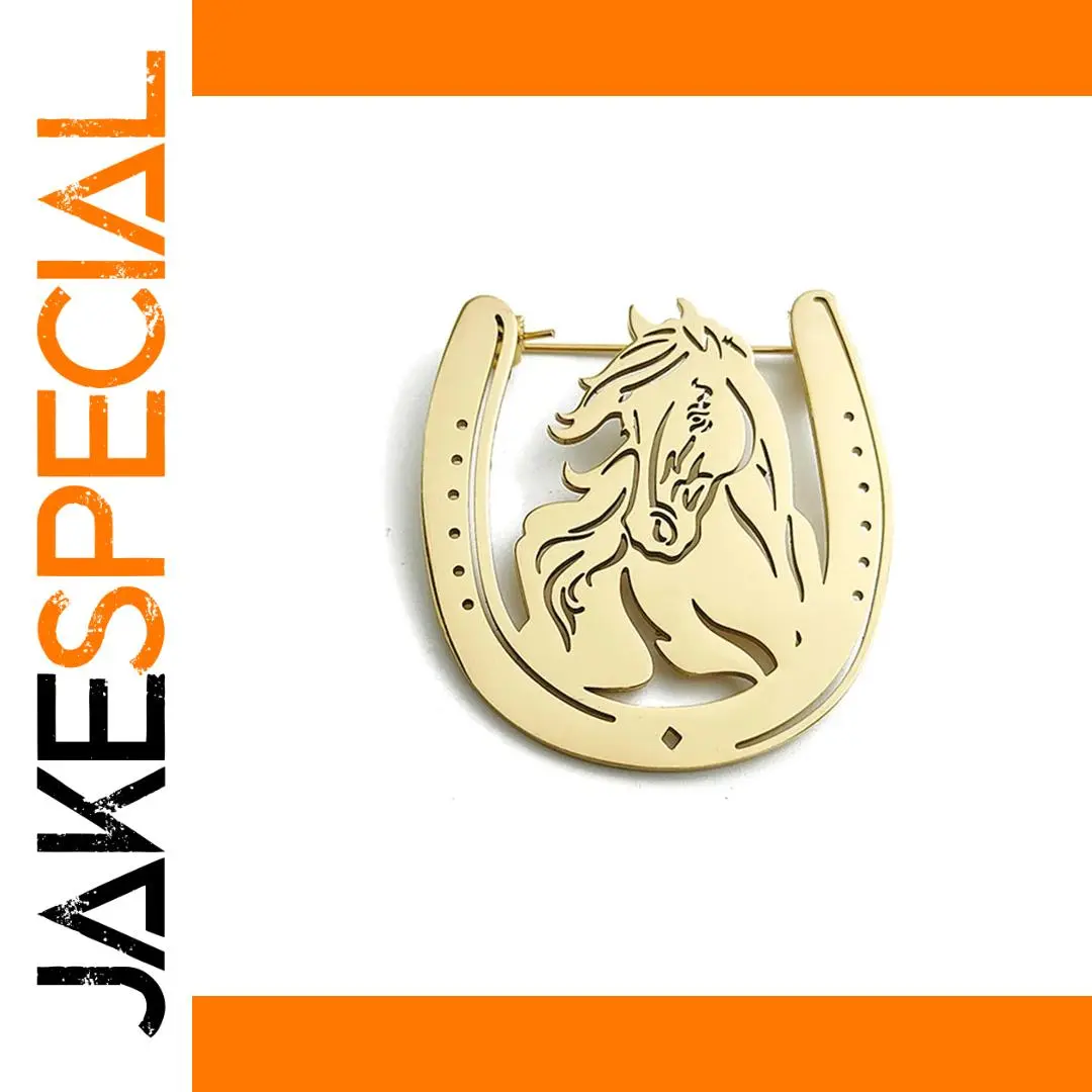 Western Horseshoe Brooch in Metallic Finish 1 Western Horseshoe Brooch in Metallic Finish