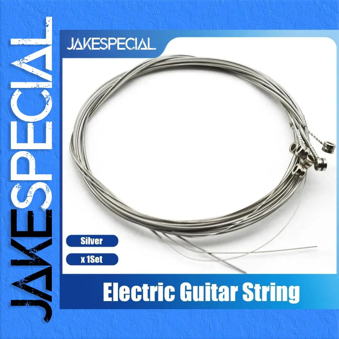 Silver Stainless Steel Electric Guitar Strings Set 1 Silver Stainless Steel Electric Guitar Strings Set
