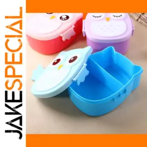 Colorful Kids' Lunch Box Set with Cartoon Faces