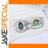 Fiery Cartoon Trash Bin Brooch in Zinc Alloy