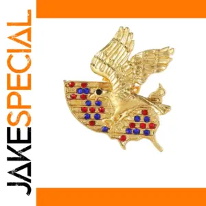 Vintage Eagle Brooch with Rhinestones