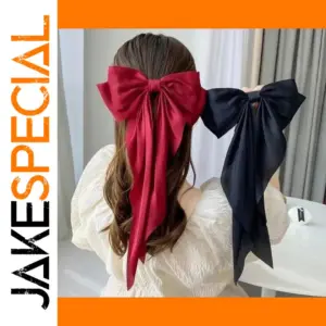 Elegant Satin Ribbon Bow Hair Clip for Women