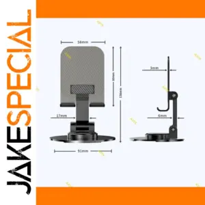 Rotating Phone & Tablet Stand - Adjustable, Metal & ABS