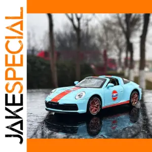 Vivid Sky-Blue Porsche 911 Targa 4S Diecast Model