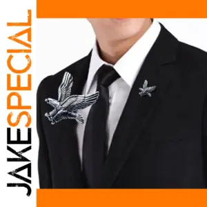 Flying Eagle Brooch in Gold, Silver, and Mix