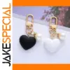 Elegant Black and White Heart Keychain