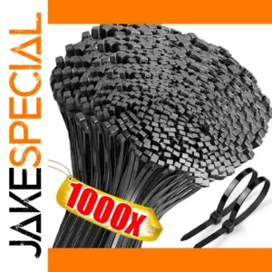 1000-Pack Nylon Cable Ties Assorted Sizes