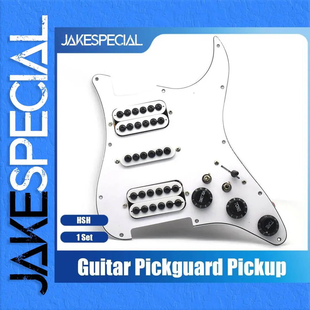 White HSH Electric Guitar Pickguard Assembly 1 White HSH Electric Guitar Pickguard Assembly