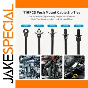 Heavy-Duty Nylon Cable Ties Set 110 Pieces