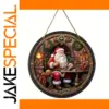 Festive Santa Claus Aluminum Sign 8-inch