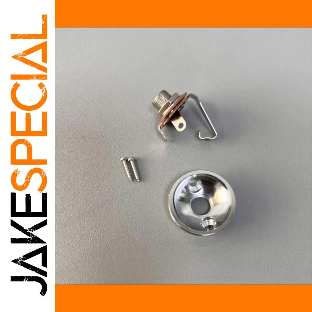 Electric Guitar Socket with T-Hole, Silver Finish 1 Electric Guitar Socket with T-Hole, Silver Finish