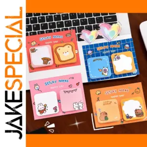 Colorful Cartoon Sticky Notes Set with Animal Designs