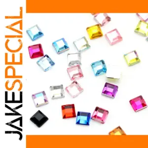 Vibrant 23-Color Square Acrylic Rhinestones Set