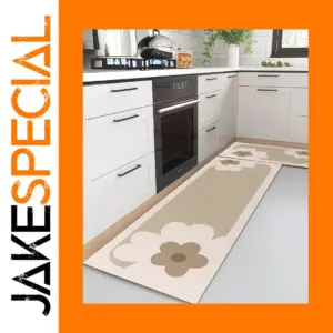 Modern Suede Floral Floor Mat for Kitchen or Bathroom