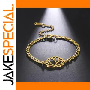 Stainless Steel Lotus Flower Bracelet