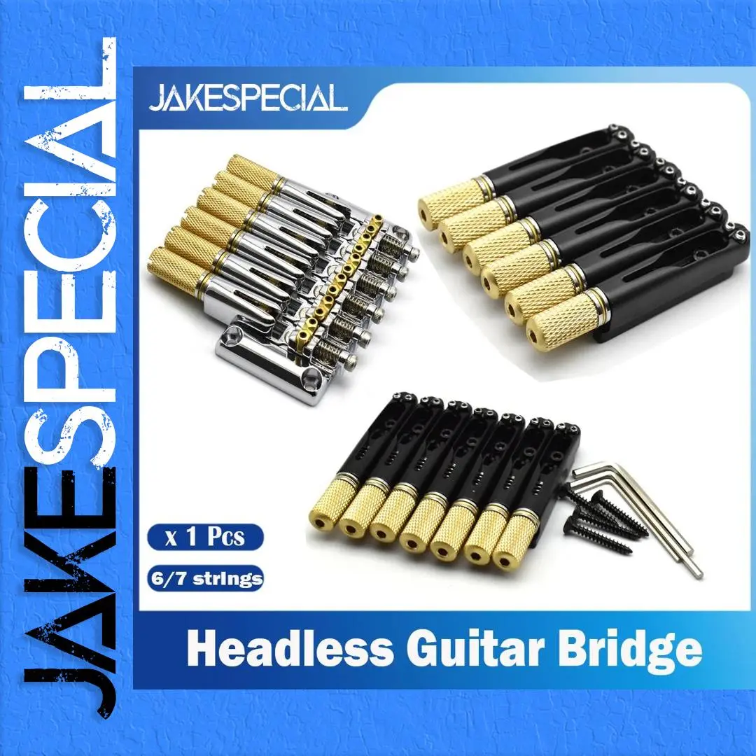 Headless Electric Guitar Bridge Model 1202 in Chrome or Black 1 Headless Electric Guitar Bridge Model 1202 in Chrome or Black