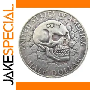 Vintage Gothic Franklin Silver Half Coin Replica