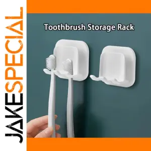 White Wall-Mounted Toothbrush Storage Rack