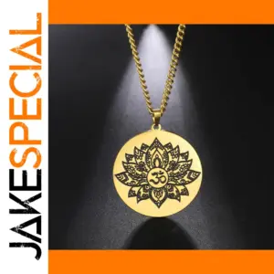 Stainless Steel Om Lotus Pendant Necklace
