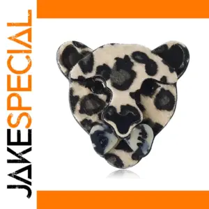 Leopard Print Cheetah Brooch Acrylic Necklace