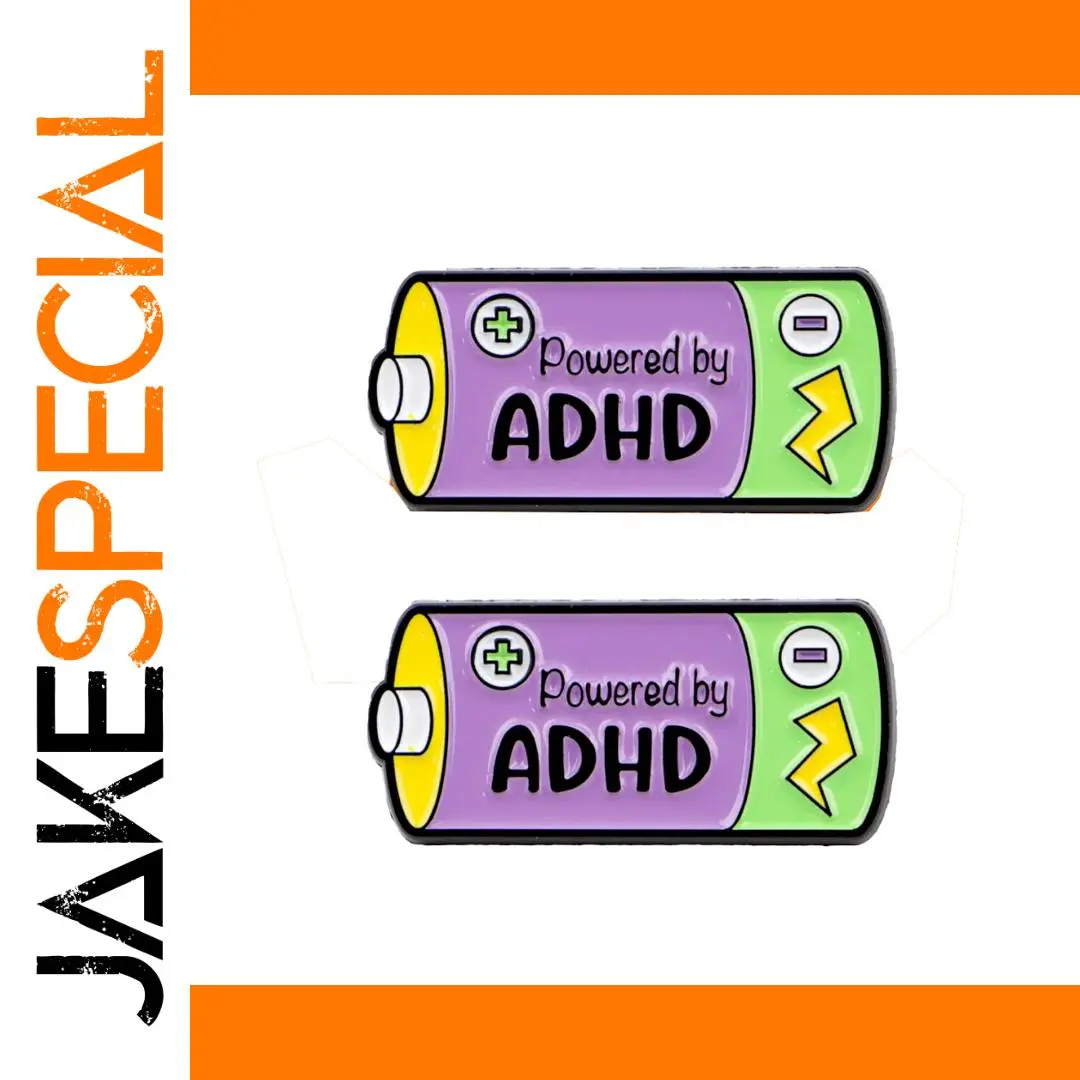 ADHD Battery Brooch Set with Enamel Finish 1 ADHD Battery Brooch Set with Enamel Finish