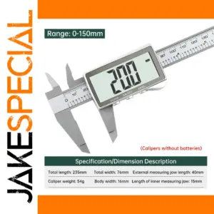 Digital Caliper 0-150mm, 0.1mm Resolution