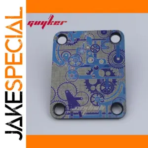 Titanium Alloy Guitar Neck Plate with Gear Design