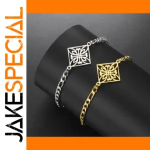 Stainless Steel Floral Bracelet for Men Women