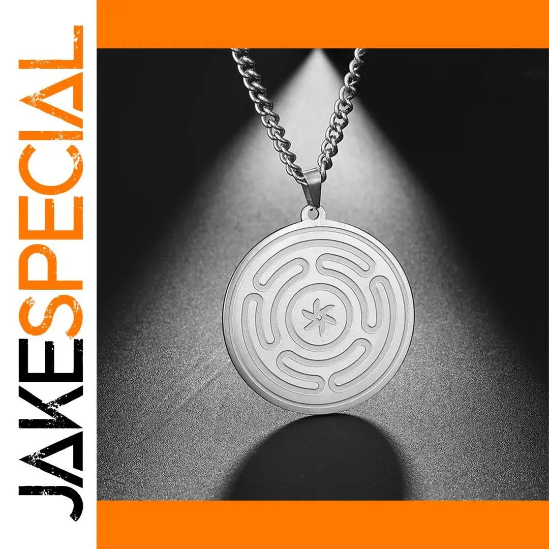 Hecate Wheel Strophalos Stainless Steel Necklace 1 Hecate Wheel Strophalos Stainless Steel Necklace