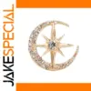 Celestial Star and Moon Brooch - 1.8cm Alloy