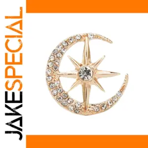 Celestial Star and Moon Brooch - 1.8cm Alloy