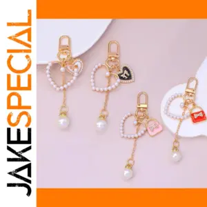 Luxury Heart-Shaped Faux Pearl Keychain