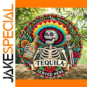 Vibrant Día de los Muertos Aluminum Sign