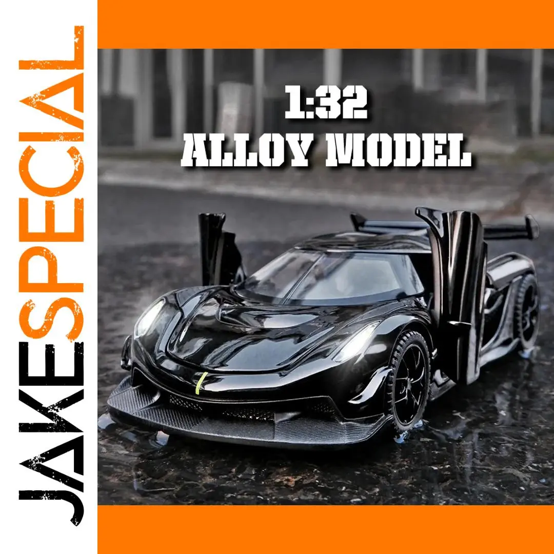 1:32 Scale Diecast Sports Car Model in Black 1 1:32 Scale Diecast Sports Car Model in Black
