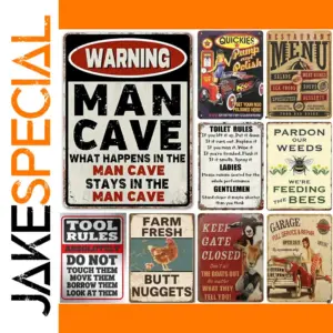 Vintage Tiki-Inspired Man Cave Aluminum Sign
