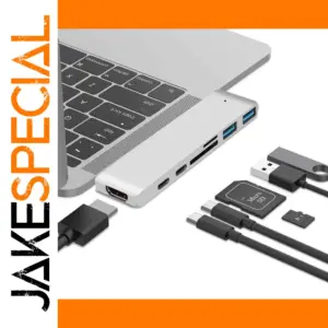 Silver USB-C Hub for MacBook Pro