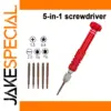 Red 5-in-1 Precision Electronic Screwdriver Set