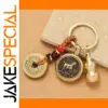 Vintage Brass Keychain with Animal Charms