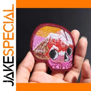 Volcano Skeleton Embroidered Patch 6.5 x 6.1 cm