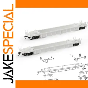 HO Scale White Well Car Set for Model Railroads