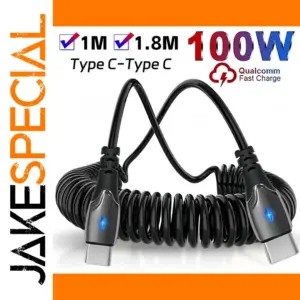 Flexible Spring-Telescopic Type C Cable 1M-1.8M